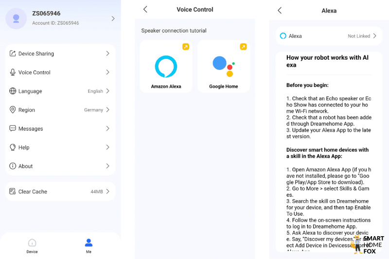 Anleitung zur Aktivierung des Sprachassistenten des Dreame L10s Ultra ist zu sehen.